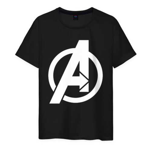 Футболка мужская ВсеМайки Avengers logo white черная 4XL в Тезенис