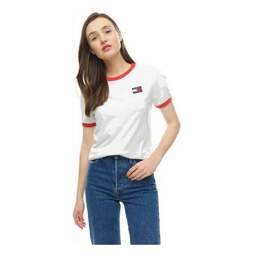 Футболка женская Tommy Jeans DW0DW07226 YA2 белая XXS в Тезенис